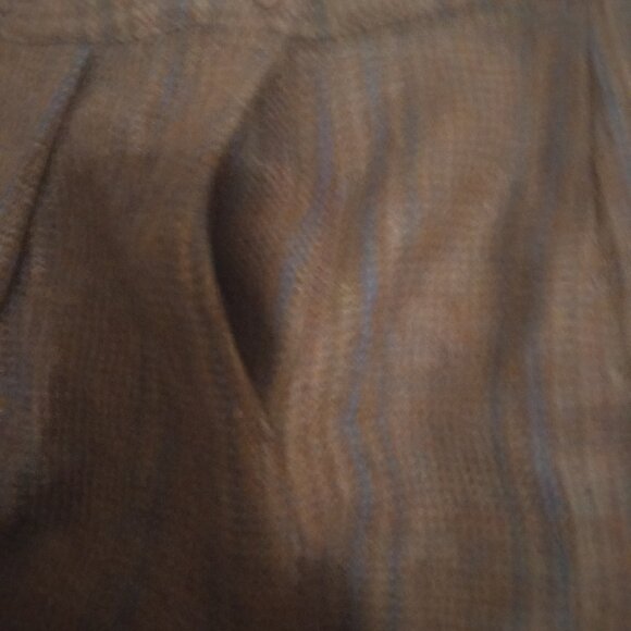 Brooks Brothers women's wool skirt chocolate brown w/blue strips sizeL - Picture 6 of 8